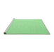 Sideview of Machine Washable Abstract Emerald Green Contemporary Area Rugs, wshcon2156emgrn