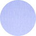 Round Abstract Blue Contemporary Rug, con2156blu