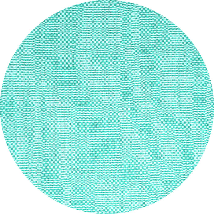 Round Abstract Turquoise Contemporary Rug, con2156turq