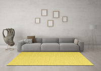 Machine Washable Abstract Yellow Contemporary Rug, wshcon2156yw