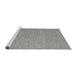 Serging Thickness of Machine Washable Contemporary Carbon Gray Rug, wshcon2157