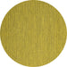 Round Machine Washable Abstract Yellow Contemporary Rug, wshcon2157yw