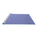 Sideview of Machine Washable Abstract Blue Contemporary Rug, wshcon2157blu