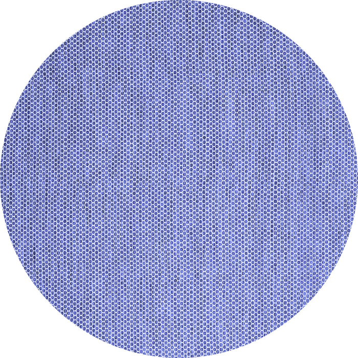 Round Abstract Blue Contemporary Rug, con2157blu