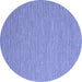 Round Abstract Blue Contemporary Rug, con2157blu