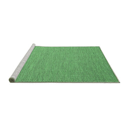 Sideview of Machine Washable Abstract Emerald Green Contemporary Area Rugs, wshcon2157emgrn