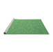 Sideview of Machine Washable Abstract Emerald Green Contemporary Area Rugs, wshcon2157emgrn