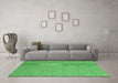 Machine Washable Abstract Green Contemporary Area Rugs in a Living Room,, wshcon2157grn