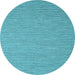 Round Abstract Light Blue Contemporary Rug, con2157lblu