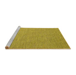 Sideview of Machine Washable Abstract Yellow Contemporary Rug, wshcon2157yw