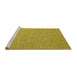 Sideview of Machine Washable Abstract Yellow Contemporary Rug, wshcon2157yw