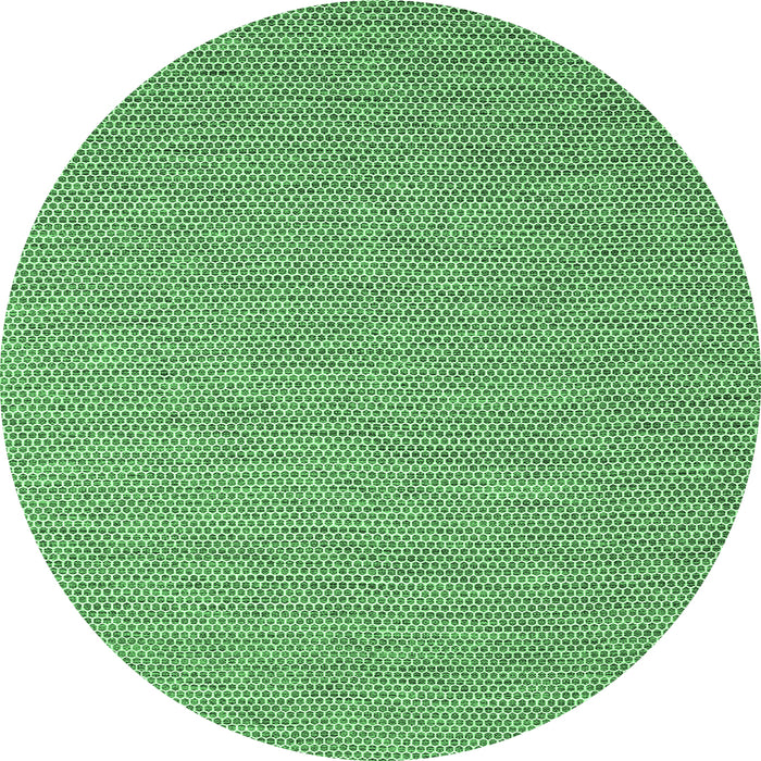 Round Abstract Emerald Green Contemporary Rug, con2157emgrn