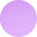 Round Machine Washable Solid Purple Modern Area Rugs, wshcon2158pur
