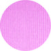 Round Machine Washable Solid Pink Modern Rug, wshcon2158pnk