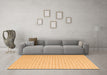 Machine Washable Solid Orange Modern Area Rugs in a Living Room, wshcon2158org