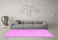 Machine Washable Solid Pink Modern Rug, wshcon2158pnk