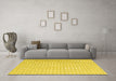 Machine Washable Solid Yellow Modern Rug in a Living Room, wshcon2158yw