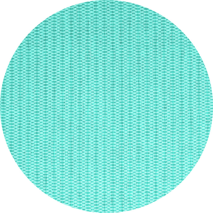 Round Machine Washable Solid Turquoise Modern Area Rugs, wshcon2158turq
