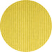 Round Solid Yellow Modern Rug, con2158yw