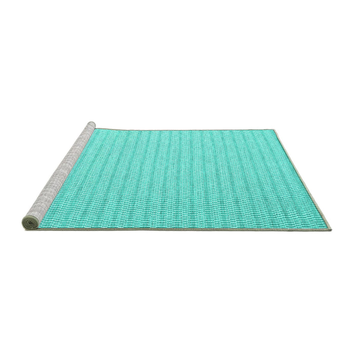 Sideview of Machine Washable Solid Turquoise Modern Area Rugs, wshcon2158turq