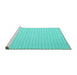 Sideview of Machine Washable Solid Turquoise Modern Area Rugs, wshcon2158turq