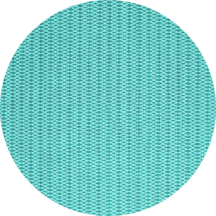 Round Abstract Turquoise Contemporary Rug, con2159turq
