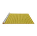 Sideview of Machine Washable Abstract Yellow Contemporary Rug, wshcon2159yw