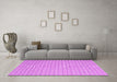 Machine Washable Abstract Pink Contemporary Rug in a Living Room, wshcon2159pnk