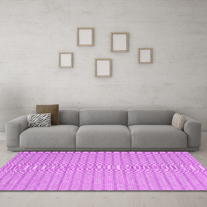 Machine Washable Abstract Pink Contemporary Rug in a Living Room, wshcon2159pnk