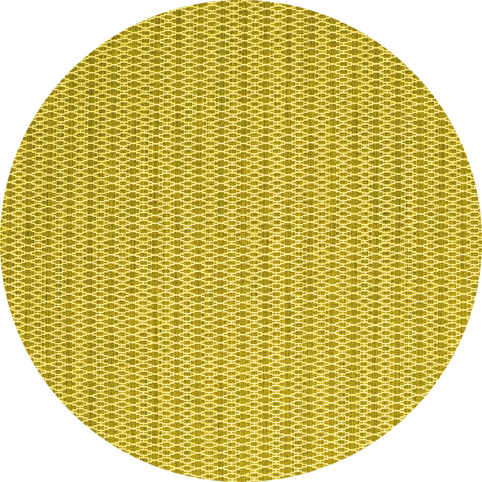 Round Machine Washable Abstract Yellow Contemporary Rug, wshcon2159yw