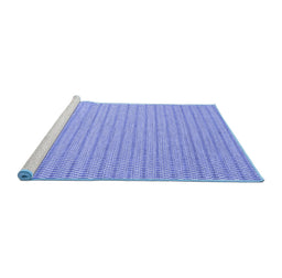 Sideview of Machine Washable Abstract Blue Contemporary Rug, wshcon2159blu