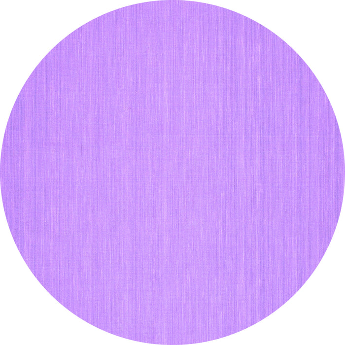 Round Abstract Purple Contemporary Rug, con215pur