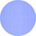 Round Abstract Blue Contemporary Rug, con215blu