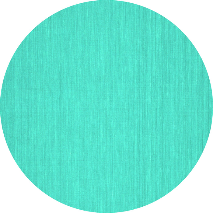Round Machine Washable Abstract Turquoise Contemporary Area Rugs, wshcon215turq