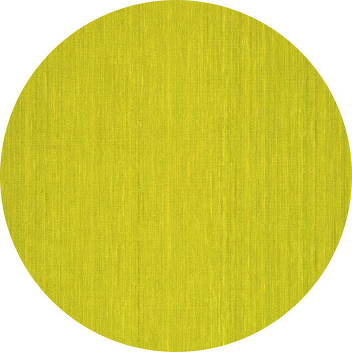 Round Machine Washable Abstract Yellow Contemporary Rug, wshcon215yw