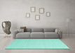 Machine Washable Solid Turquoise Modern Area Rugs in a Living Room,, wshcon2160turq