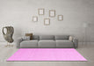 Machine Washable Solid Pink Modern Rug in a Living Room, wshcon2160pnk