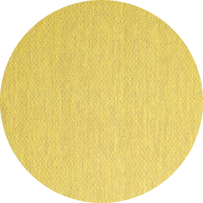 Round Solid Yellow Modern Rug, con2160yw