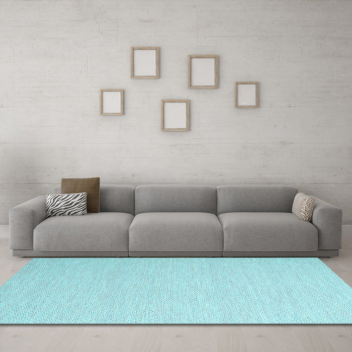 Machine Washable Solid Light Blue Modern Rug in a Living Room, wshcon2160lblu