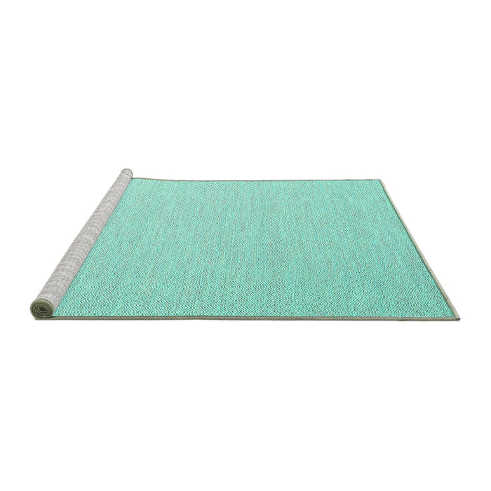 Sideview of Machine Washable Solid Turquoise Modern Area Rugs, wshcon2160turq