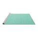 Sideview of Machine Washable Solid Turquoise Modern Area Rugs, wshcon2160turq