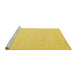 Sideview of Machine Washable Solid Yellow Modern Rug, wshcon2160yw