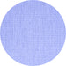 Round Abstract Blue Contemporary Rug, con2161blu