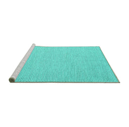 Sideview of Machine Washable Abstract Turquoise Contemporary Area Rugs, wshcon2161turq