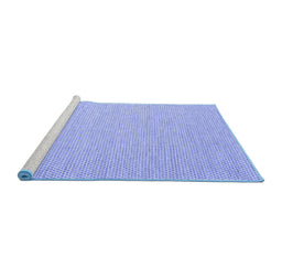 Sideview of Machine Washable Abstract Blue Contemporary Rug, wshcon2161blu