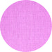 Round Machine Washable Abstract Pink Contemporary Rug, wshcon2161pnk