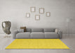 Machine Washable Abstract Yellow Contemporary Rug in a Living Room, wshcon2161yw