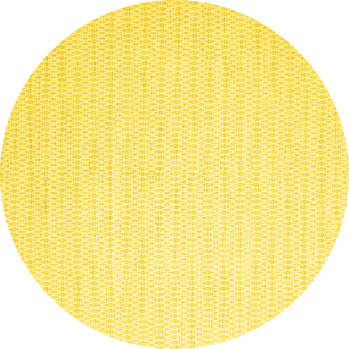 Round Machine Washable Solid Yellow Modern Rug, wshcon2162yw