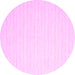 Round Solid Pink Modern Rug, con2162pnk