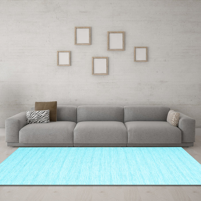 Machine Washable Solid Light Blue Modern Rug in a Living Room, wshcon2162lblu